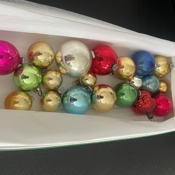 Vintage Glass Feather Tree Ornaments(20) - Picture 1 of 5